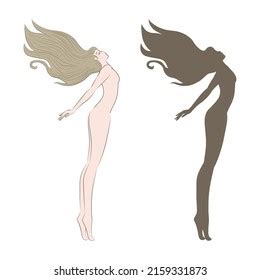 Beautiful Naked Woman Vector Illustration Stock Vector Royalty Free