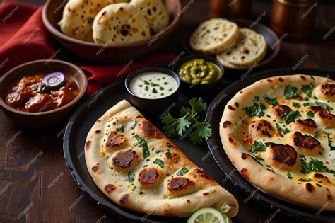 Indian Bread Tandoori Kulcha Premium Ai Generated Image