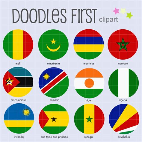 African Flags 3 Collage Sheets For Scrapbooking Card Making Cupcake