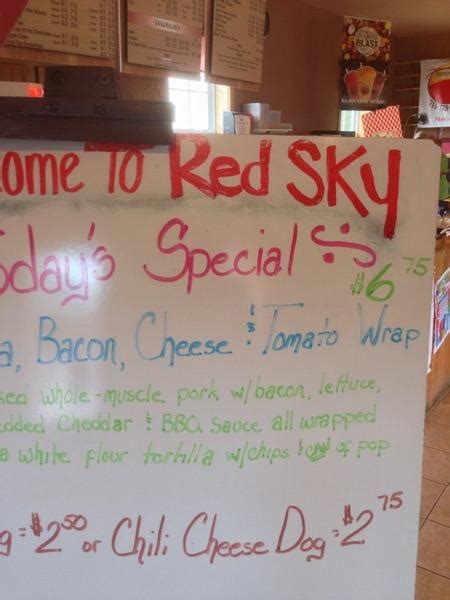 Menu At Red Sky Cafe Spring Valley