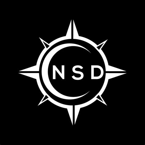 NSD abstract monogram shield logo design on black background. NSD ...