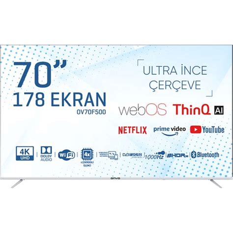 Onvo OV70F500 70 178 Ekran Uydu Alıcı 4K Ultra HD webOS Fiyatı