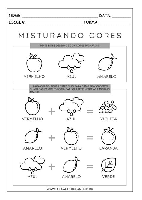 Atividades Cores Primárias E Secundárias 6o Ano Com Gabarito