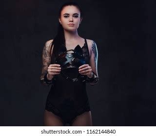 Sexy Woman Wearing Black Lingerie Bdsm Stock Photo 1162144831 Shutterstock