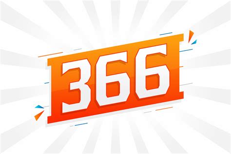 366 number vector font alphabet. Number 366 with decorative element ...