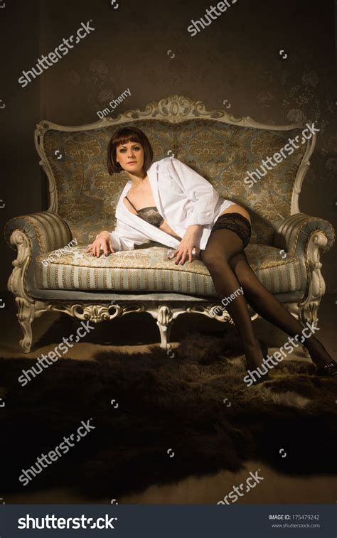 Attractive Woman Sexy Lingerie Posing On Stock Photo 175479242 Shutterstock