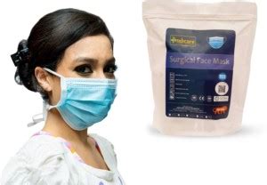 Indicare Health Sciences 3 Ply Tie On Surgical Mask With Nose Strips