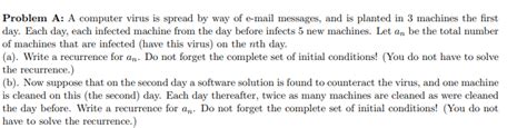 Solved Problem A: A computer virus is spread by way of | Chegg.com