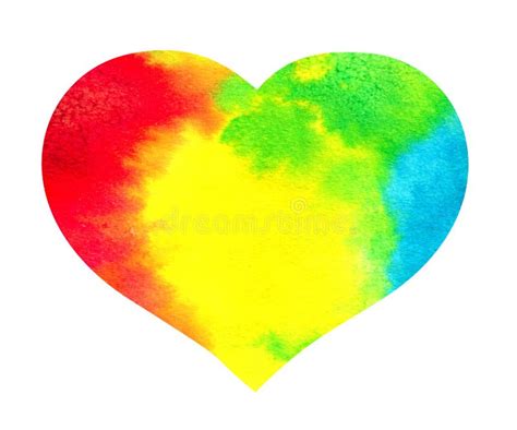 Coração Arco íris Lgbt Lésbica Símbolo De Amor Gay Aquarela Foto de Stock Imagem de forma