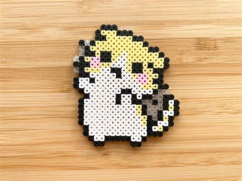 Kawaii Cat Bit Pixel Perler Beads Art Can Be Fridge Magnet Etsy Canada