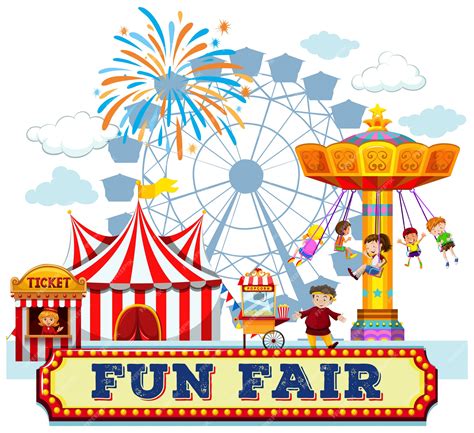 premium vector  fun fair  rides