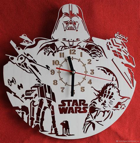 Часы Звездные войны Star Wars в подарок тихий ход для спальни детской в ...