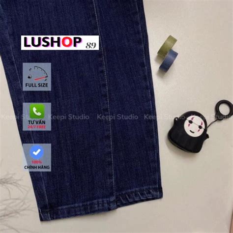 Quần jean bò baggy nữ cạp cao xanh tối đơn giản ống bó phong cách Hàn Quốc sành điệu style HOT