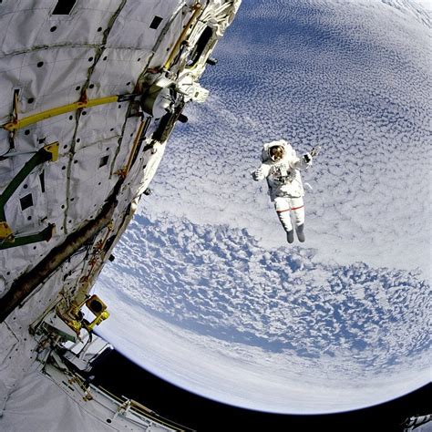 Nasa Astronaut Mark C Lee Floats Untethered High Above The South