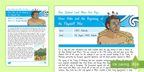 Who Was Hone Heke Hone Heke Facts Nz History Twinkl