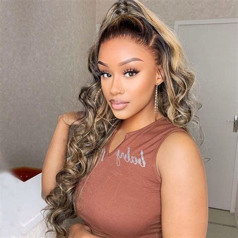 Honey Blonde Loose Deep Wave Lace Wig Highlight X X HD Lace Frontal Wig Tinashe Hair