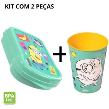 Kit Escolar Lancheira Pe As Sanduicheira E Copo Minions Plasutil