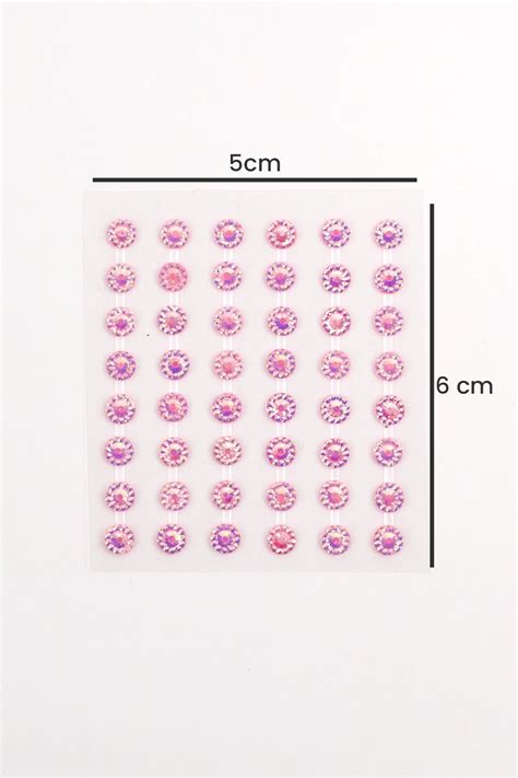 Pembe Parlak Taş Detaylı Yüz Ve Tırnak Sticker
