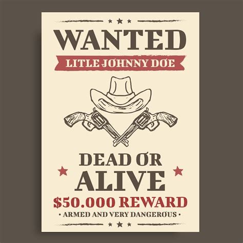 Free Vector Dead Or Alive Poster Template Design