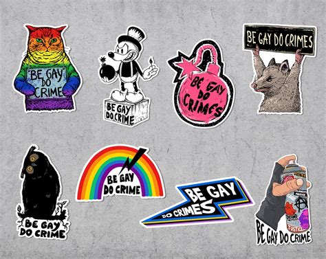 Be Gay Sticker Pack Be Gay Do Crime Bundle Coupon Gay Stickers Laptop Rights Lgbt