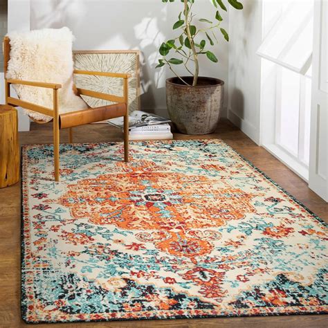 Bolo Pantera Cor De Rosa - Lahome Bohemian Floral Medallion Area Rug - 5x7 Oriental Distressed ...