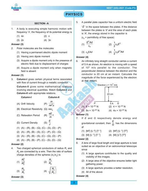 Neet Ug 2021 Full Question Paper With Solutions India Today