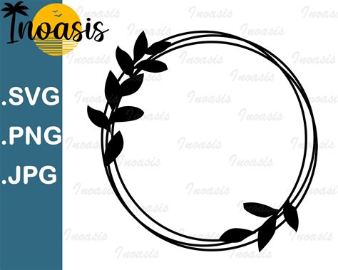 Leaf Circle Svg Cut File Flower Frame Clipart Leaf Wreath Etsy Canada