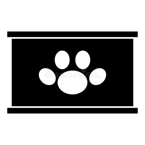 Canned Pet Food Can Dog Care Icon Black Color Vector Illustration Image