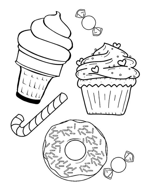 Раскраска Любимые сладости: распечатать бесплатно, скачать