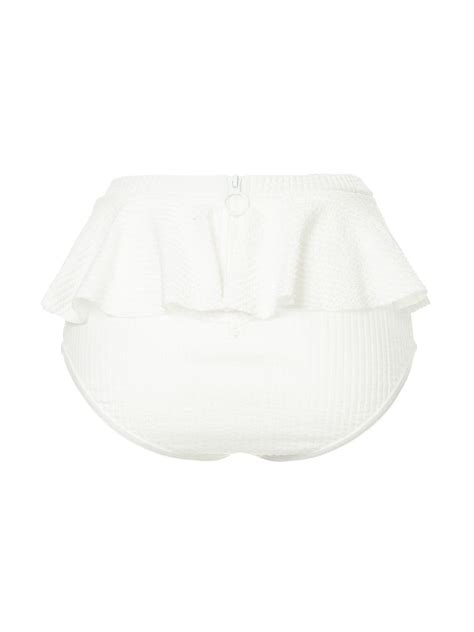 Duskii Venice Ruffled Bikini Bottom White Farfetch Uk