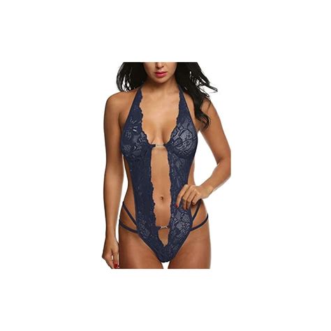CMTOP Lingerie Donna Sexy Babydoll Camicia Da Notte Trasparente Intima Da Notte Pizzo Aperto
