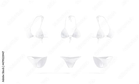 Blank White Woman Bikini Mockup Front And Side View Stock Illustration Adobe Stock