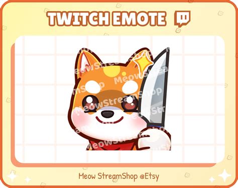 Twitch Emote Cute Shiba Inu Knife Knives Yandere Angry Etsy