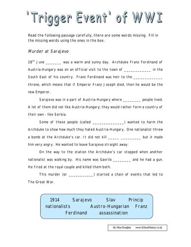 The Main Causes Of Ww1 Teaching Resources