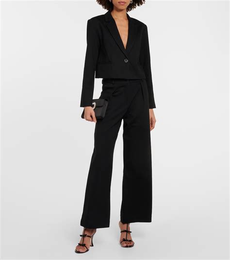 Anya Cropped Blazer In Black Velvet Mytheresa