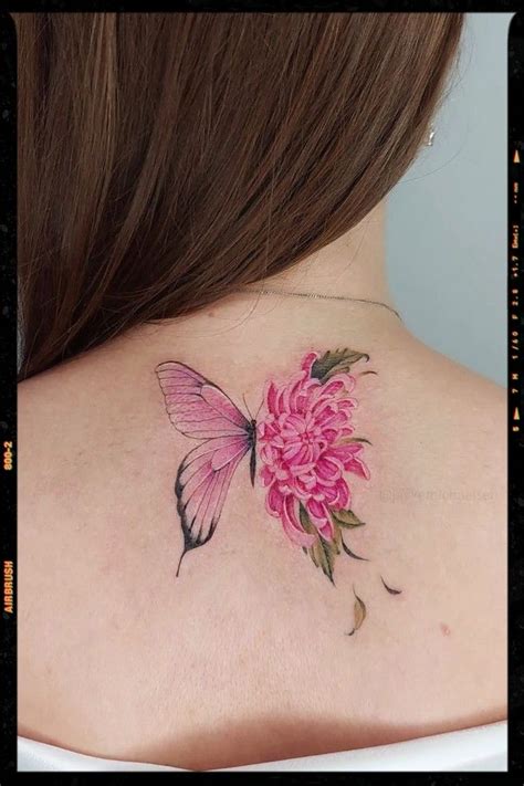 Chrysanthemum and Butterfly Tattoo | Tatoo