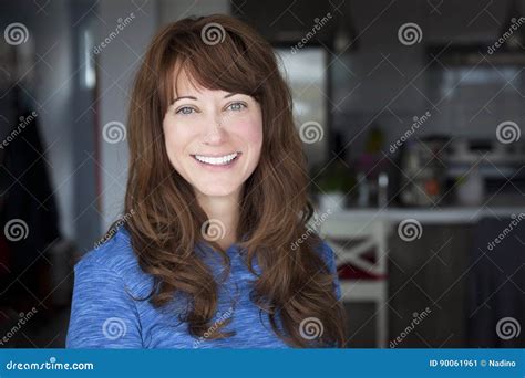 Portrait Of A Mature Woman Smiling At The Camera Stock Image Image Of Copy Happiness