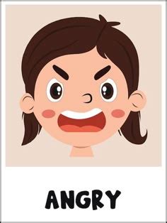 Scared face cartoon flashcard | Premium Vector in 2025 | Emotions
