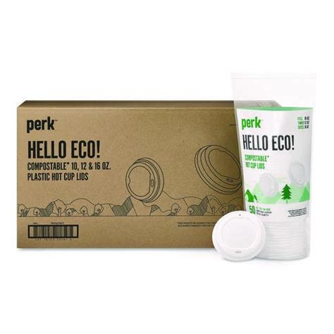 Perk Compostable Plastic Hot Cup Lids Fits Oz To Oz Hot Cups Plastic White Carton