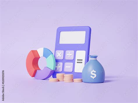 3d Illustration Calculator Bag Fund Finance Education Concept Basic