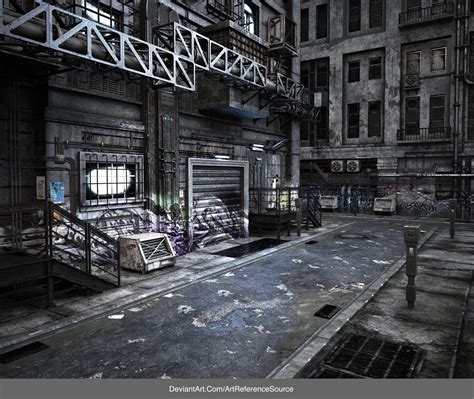 Free Stock Background Cyberpunk Back Alley By Artreferencesource On