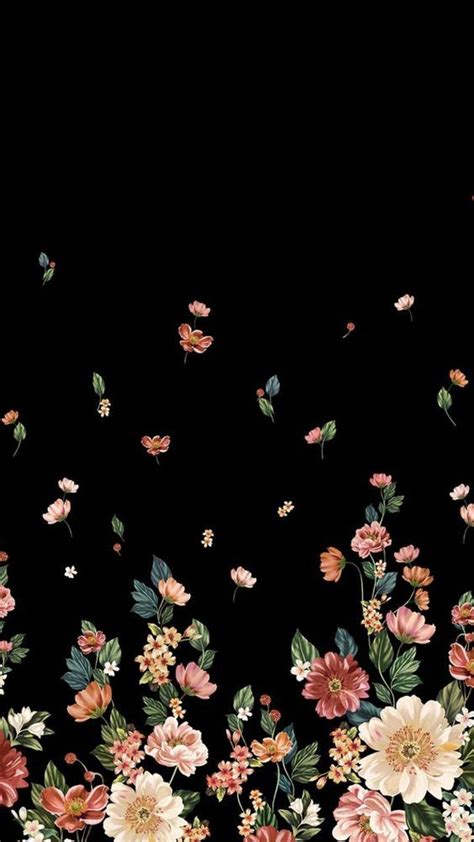 Wallpaper Background Hitam Bunga