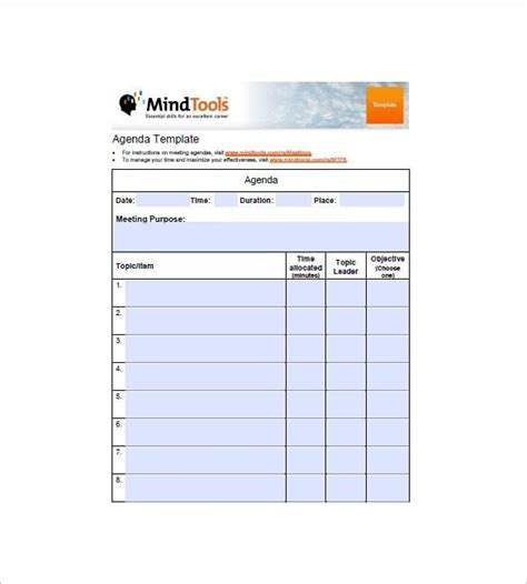 agenda templates word excel  templates