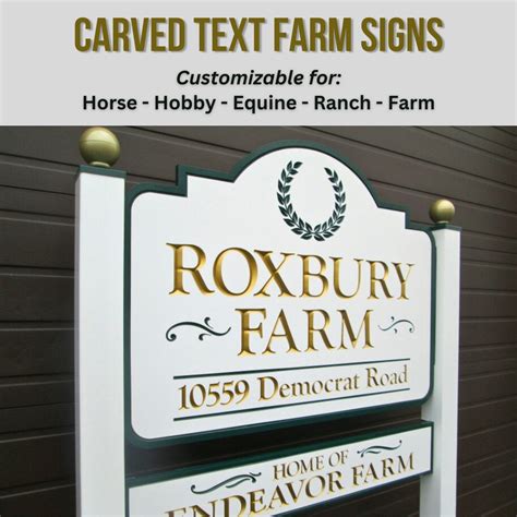 Carved Farm Signs Custom Farm Entrance Sign Outdoor Personalized