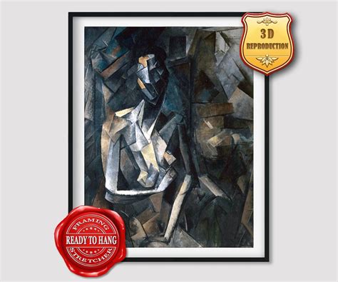 Pablo Picasso Seated Nude Giclee Print Texture Gel Reproduction Painting Large Size Canvas Paper