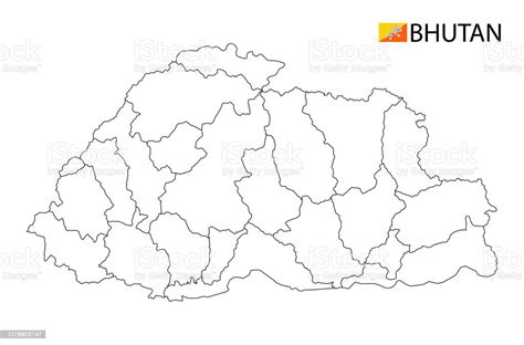 ブータン地図黒と白の国の詳細なアウトライン地域 なわばり意識のベクターアート素材や画像を多数ご用意 なわばり意識 アイコン アジア