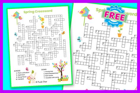 Spring Crossword Puzzle Puzzle Cheer