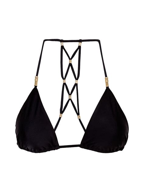 Vix Paula Hermanny Lucy Triangle Bikini Top Black Editorialist