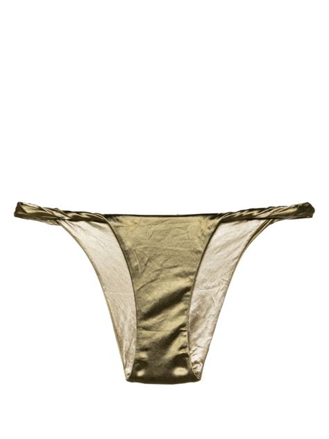 Isa Boulder Twisted Reversible Bikini Bottom Green FARFETCH UK