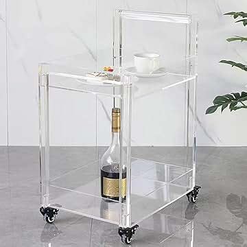 Luxe Acrylic Tier Rolling Cart The Container Store Off